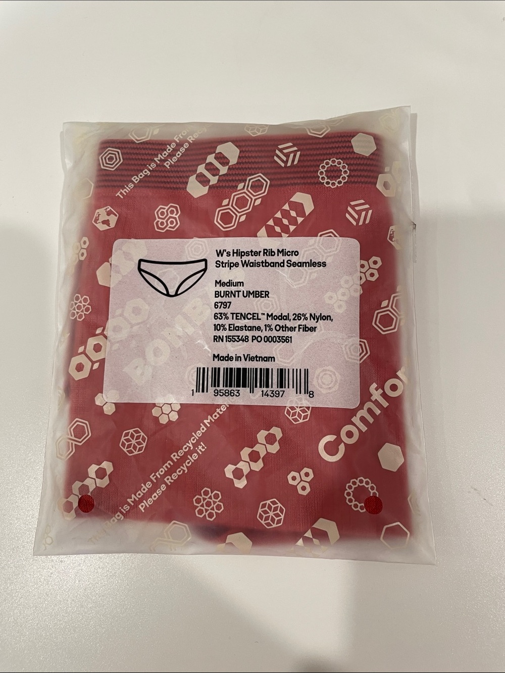 Bombas Women's Hipster Underwear - Burnt Umber Size M - NWT